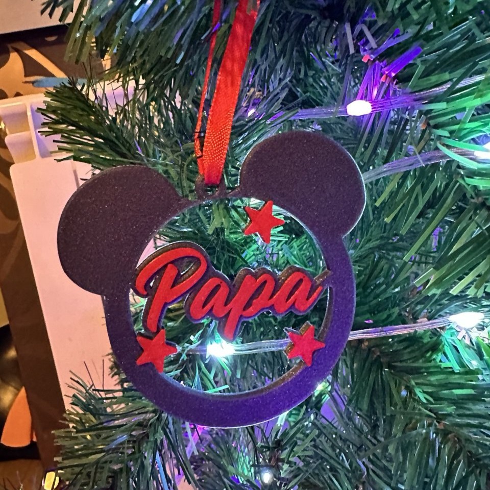 Adorno de Navidad  Mickey en 3D Personalizada